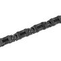 Men&rsquo;s Link Bracelet with Black Rubber Inlay in Black Ion-Plated Stainless Steel