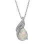 Lab Created Opal &amp; Diamond Pendant in Sterling Silver