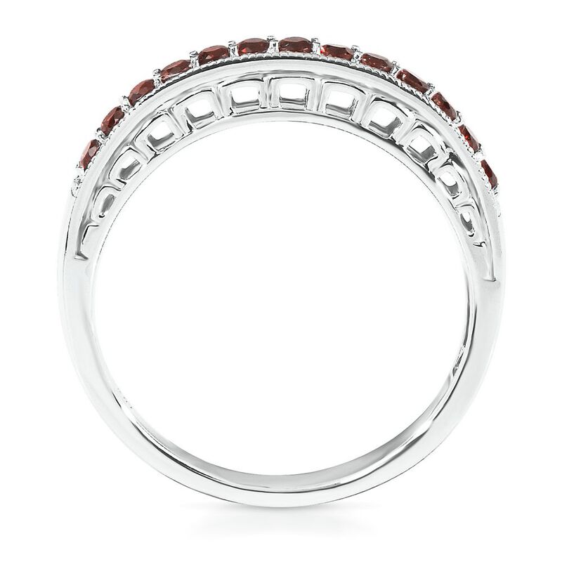 Garnet Stackable Ring in Sterling Silver