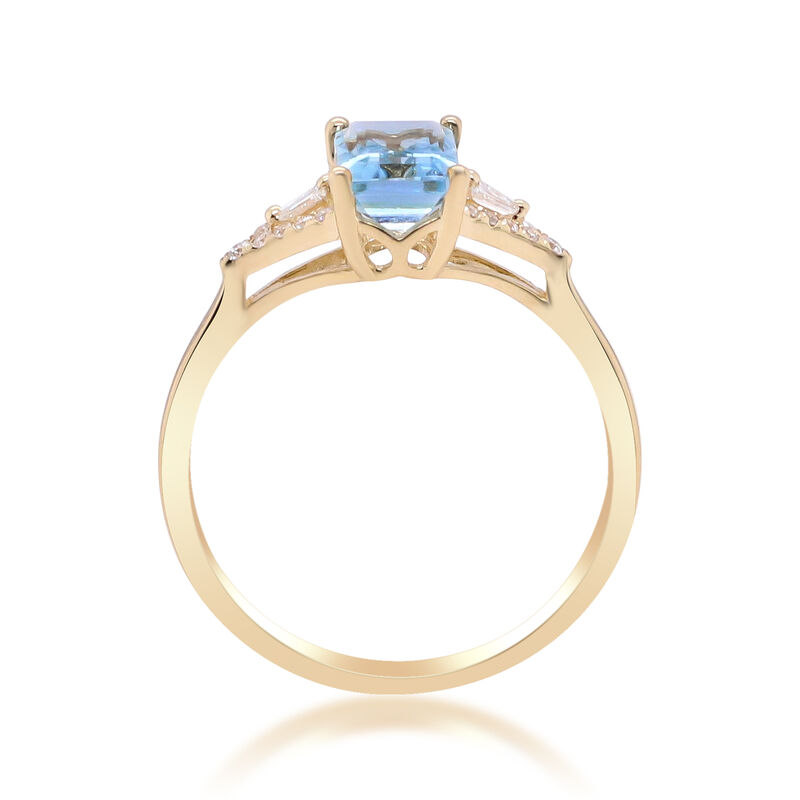 Aquamarine and Diamond Accent Ring