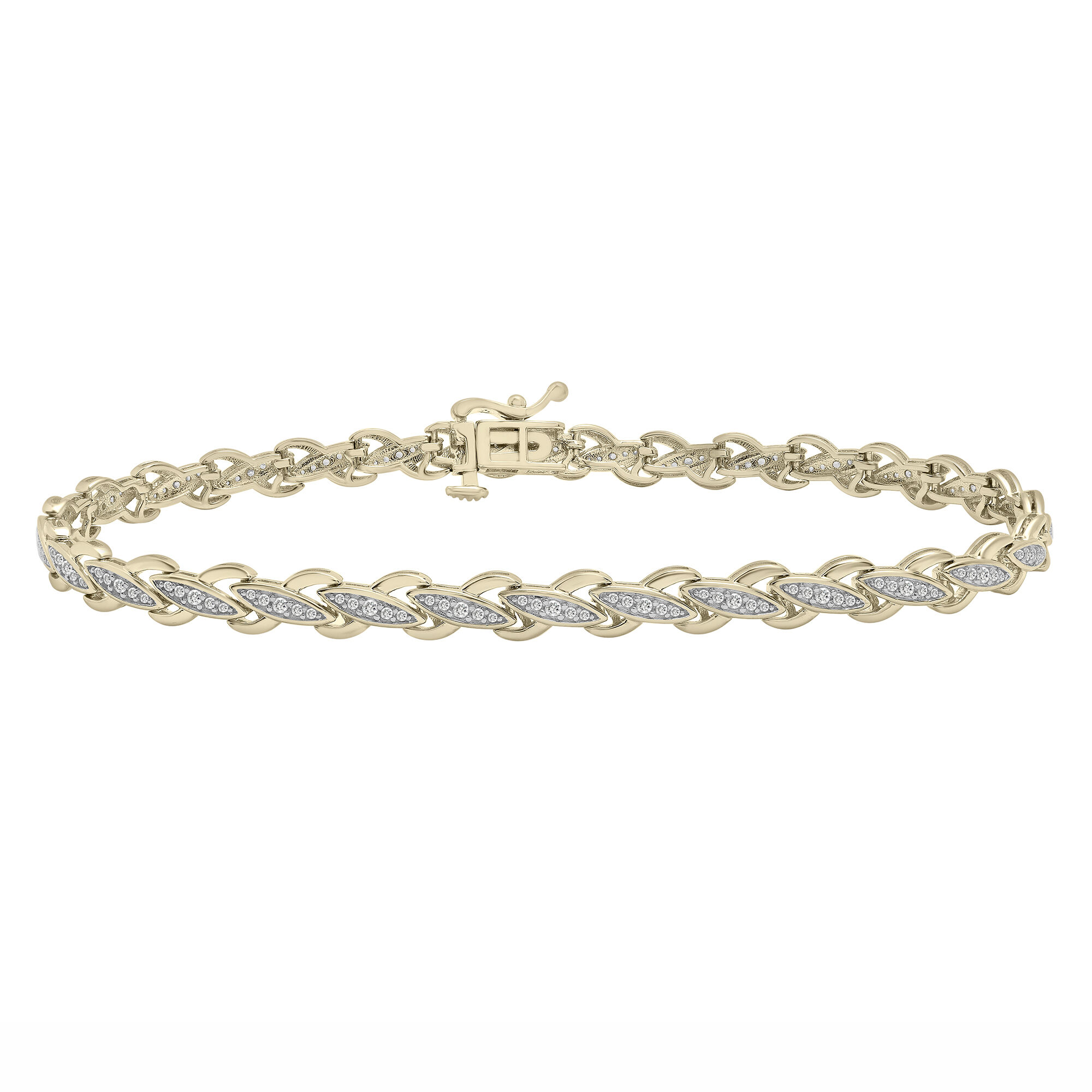 Diamond Link Bracelet in 10K Yellow Gold &#40;1/2 ct. tw.&#41; 