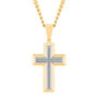 Men&#39;s Diamond Cross with Ion-Plated Stainless Steel, 24&quot; &#40;1/10 ct. tw.&#41;