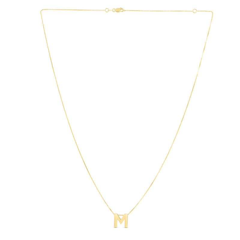 &quot;M&quot; Initial Necklace in 14k Yellow Gold