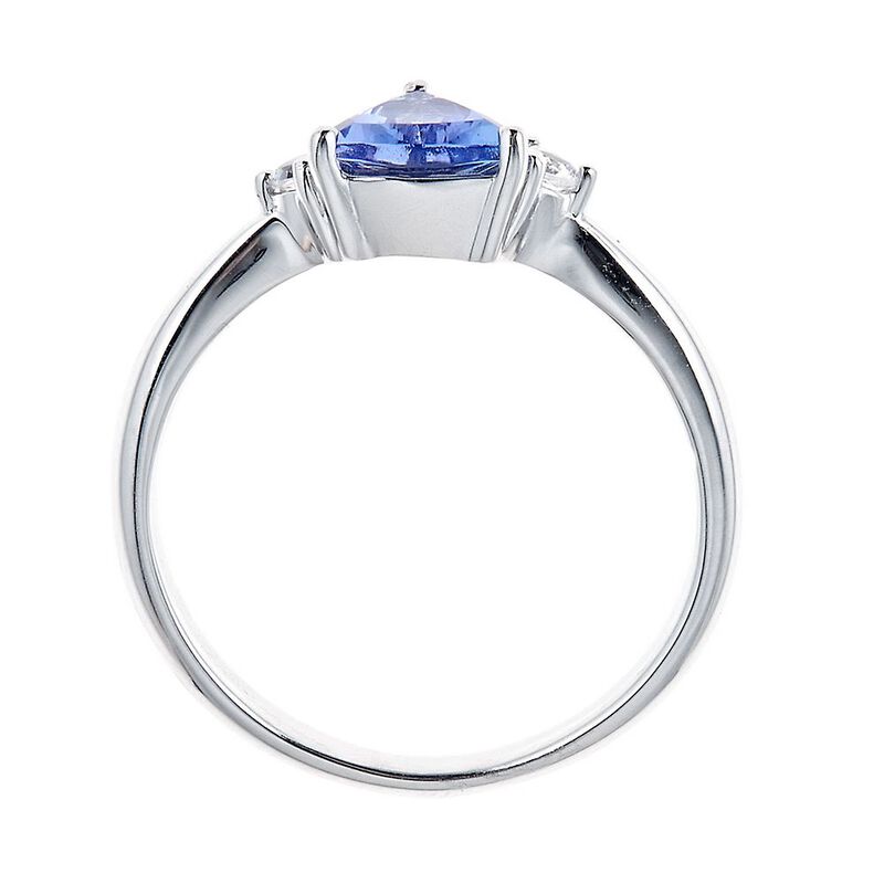 Tanzanite &amp; White Sapphire Ring in Sterling Silver
