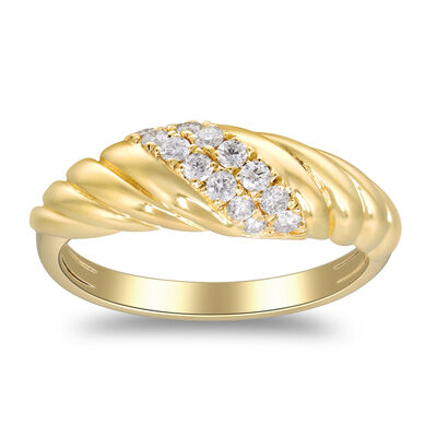 Diamond Croissant Ring in 10K Yellow Gold (1/4 ct. tw.)