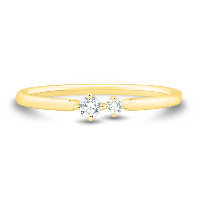 Lab Grown Diamond Round Two-Stone Ring in 10K Yellow Gold &#40;1/10 ct. tw,&#41;