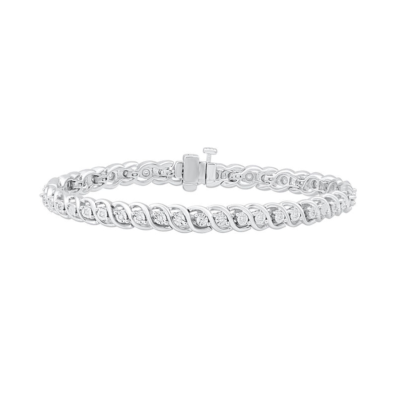 Diamond S-Link Bracelet in Sterling Silver &#40;1/4 ct. tw.&#41;