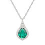 Pear-Shaped Lab Created Emerald Earring, Pendant &amp; Ring Set in Sterling Silver
