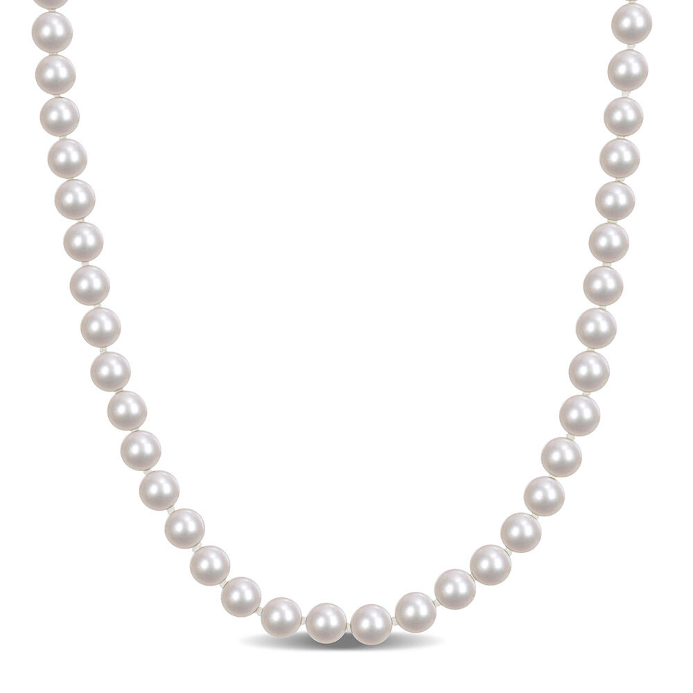 White Japanese Hanadama Akoya Pearl Necklace, 7.0-7.5mm - Pure Pearls
