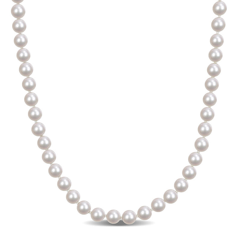 Akoya Pearl Necklace in 14K Yellow Gold, 6mm, 18&rdquo;
