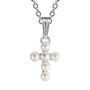 Children&#39;s Freshwater Pearl Cross Pendant in Sterling Silver
