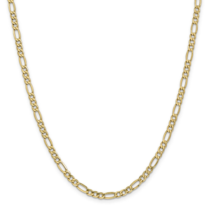 Semi-Solid Figaro Chain in 14K Yellow Gold, 24&quot;