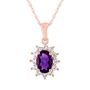 Amethyst &amp; Lab Created White Sapphire Pendant in 10K Rose Gold