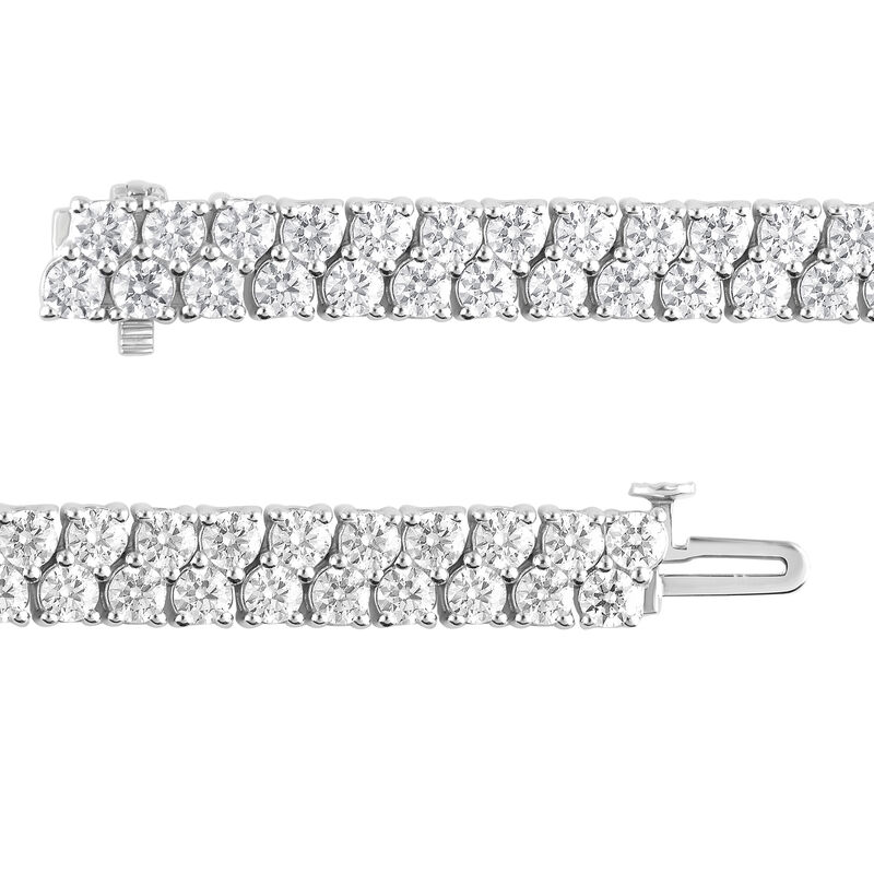 Lab Grown Diamond Double Row Tennis Bracelet in 14K White Gold &#40;10 ct. tw.&#41;