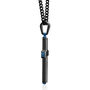 Cross Pendant in Black and Blue Ion-Plated Stainless Steel