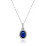 Blue Sapphire Diamond Pendant in 14K White Gold &#40;1/10 ct. tw.&#41;