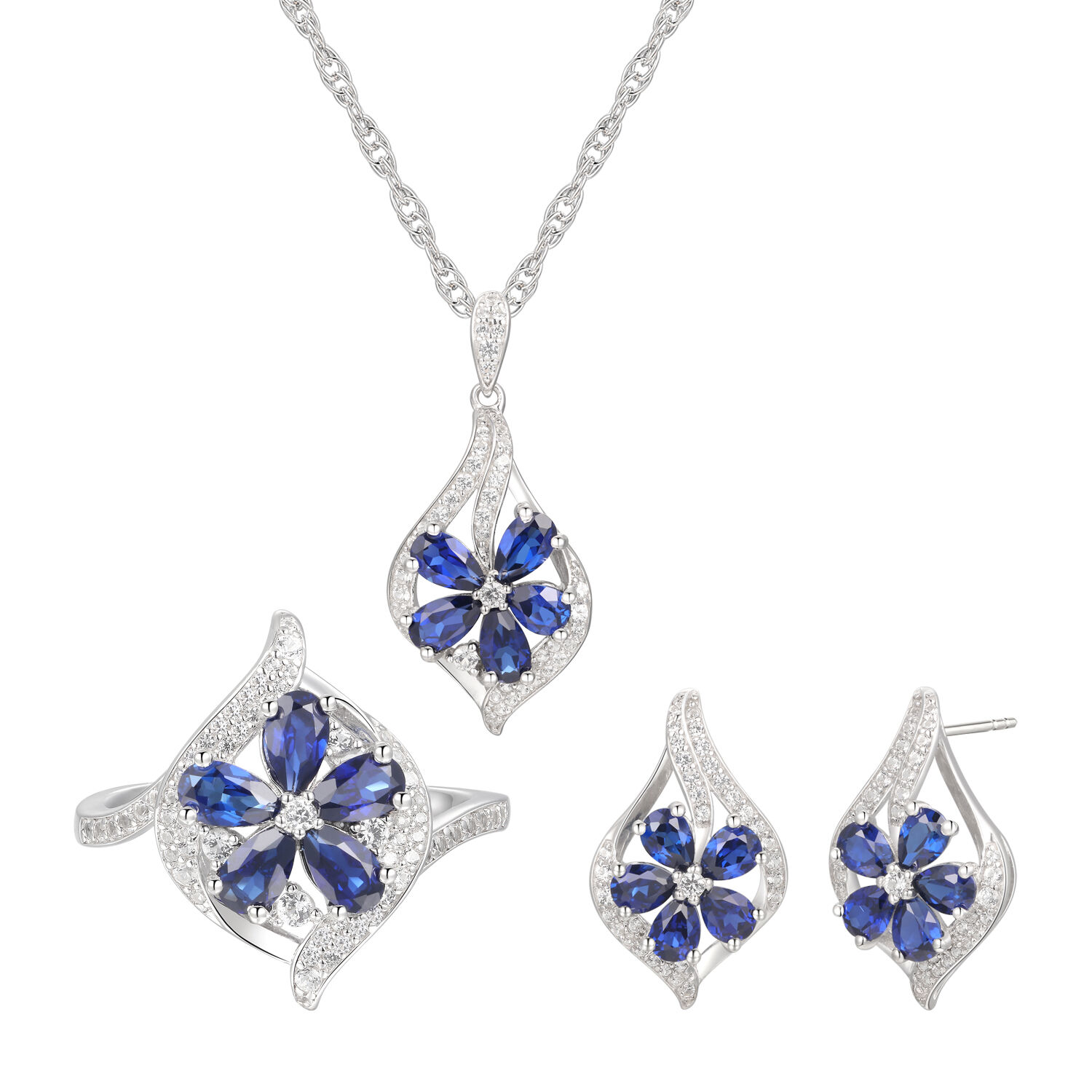 New Arrival Women Multi Colors 925 Sterling Silver Plated Crystal Blue  Cubic Zircon Pendant Necklace Jewelry Sets - China Crystal Jewelry Set and  Crystal Necklace Set price | Made-in-China.com