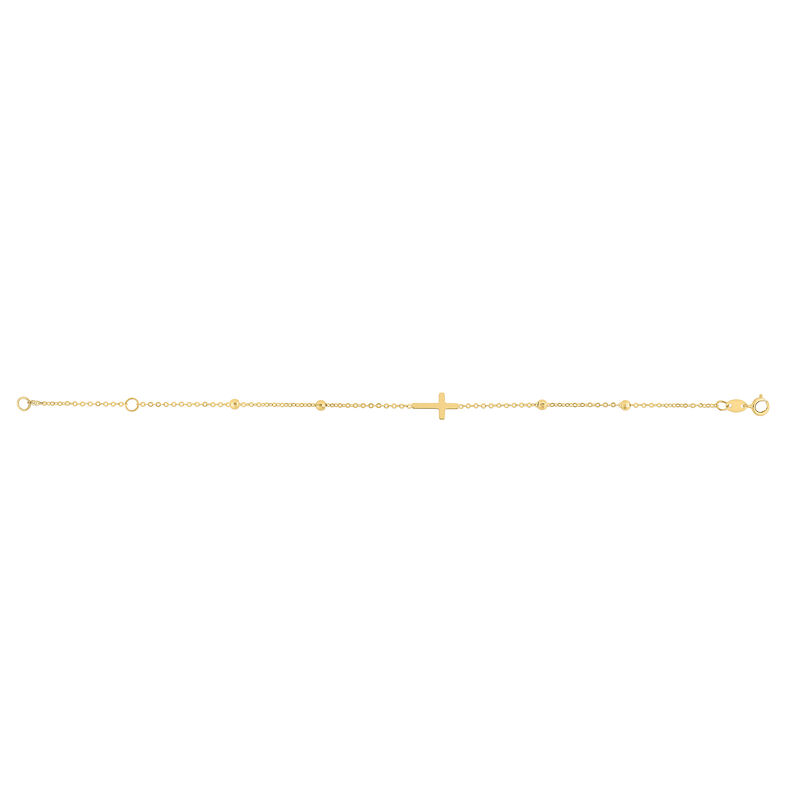 Cross Bracelet in 14K Yellow Gold, 7&rdquo;