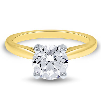 Lab Grown Diamond Round Solitaire Engagement Ring in 14K Yellow Gold (1 ct.)