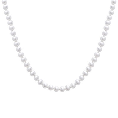 Pearl Necklace with Vermeil Closure