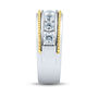 Men&rsquo;s Lab Grown Diamond Band in 10K White and Yellow Gold &#40;1 1/2 ct. tw.&#41; 