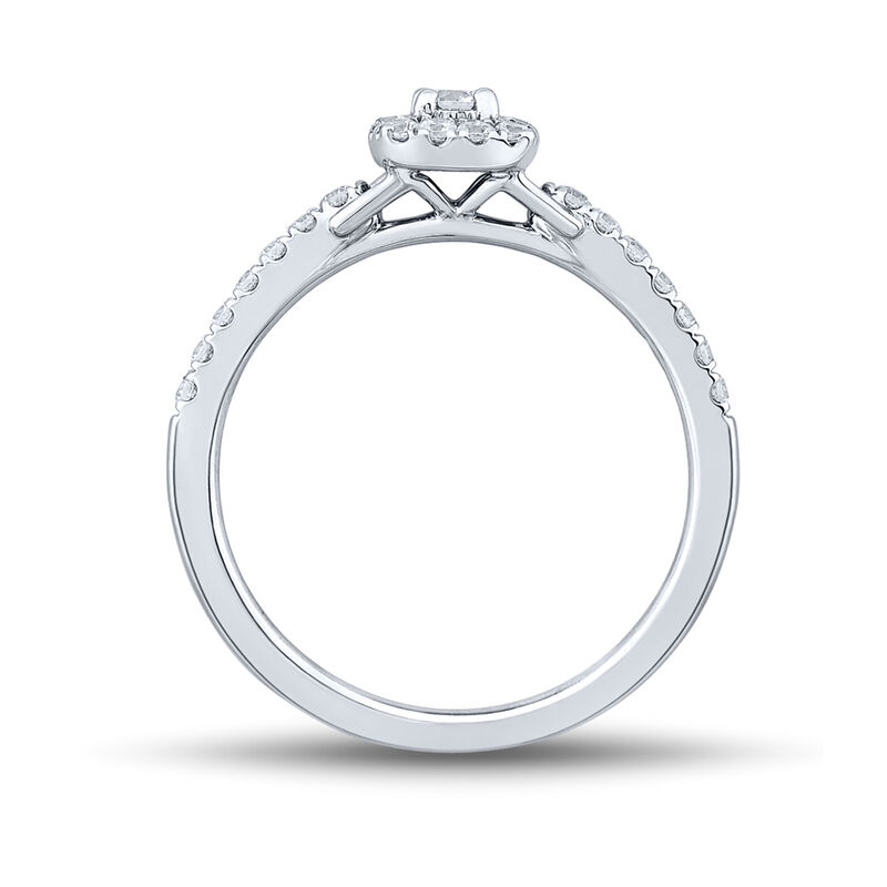 Lab Grown Diamond Cushion Cut Promise Ring in 14K White Gold &#40;1/3 ct. tw.&#41;