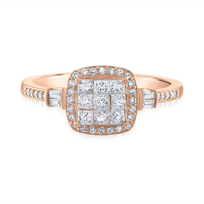 Diamond Composite Center Engagement Ring in 10K Rose Gold (1/2 ct. tw.)