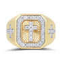 Men&rsquo;s Diamond Cross Ring in 10K Yellow Gold &#40;3/4 ct. tw.&#41;