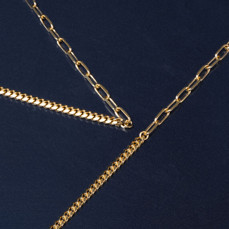 Curb and Paperclip Chain Bracelet in Vermeil