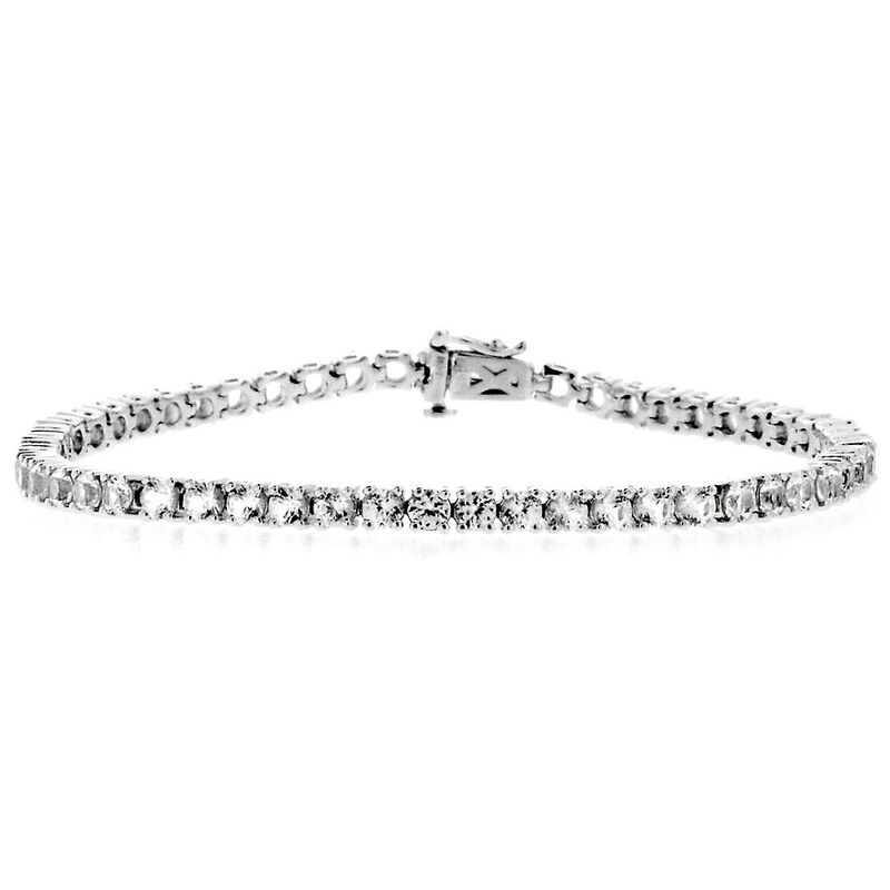 Lab Created White Sapphire Bracelet in Sterling Silver