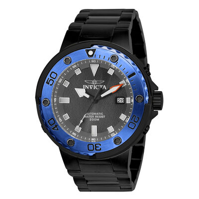 Men's Pro-Diver Watch in Black Ion-Plated Stainless Steel, 40MM