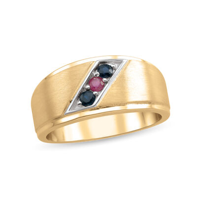 men’s custom ring with personalized gemstones (3 stones)