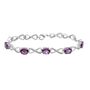 Amethyst &amp; Lab Created White Sapphire Infinity Bracelet in Sterling Silver