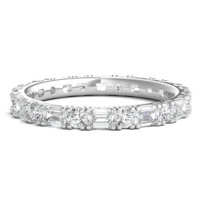 Round and Emerald-Cut Lab Grown Diamond Eternity Band