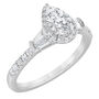 Lab Grown Diamond Pear-Shaped Engagement Ring with Baguette Side Stones in 14K White Gold &#40;1 1/4 ct. tw.&#41;