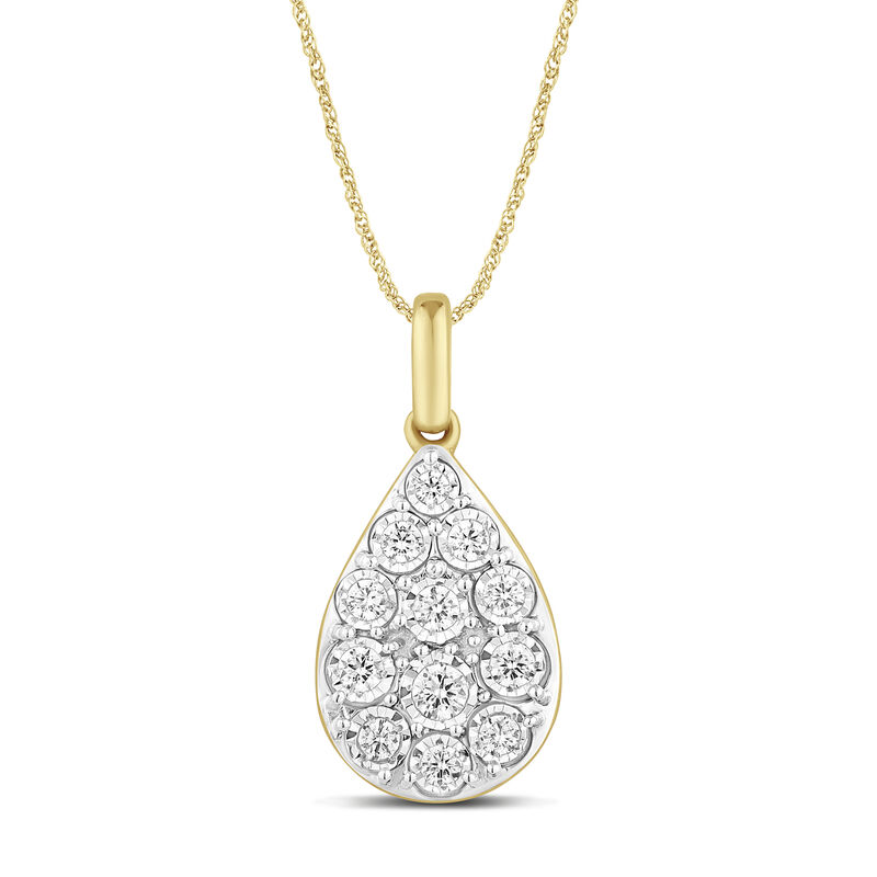 Lab Grown Diamond Pear-Shaped Pendant in 10K Yellow Gold &#40;1/3 ct. tw.&#41;