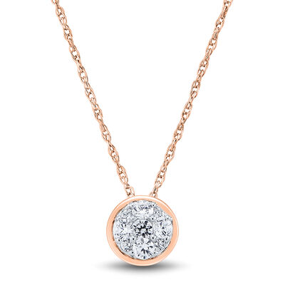 Lab Grown Diamond Necklace with Bezel Setting (1/3 ct. tw.)