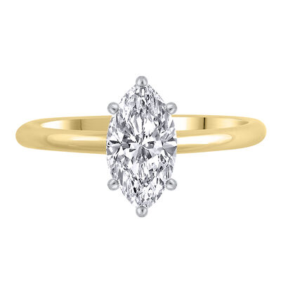 Lab Grown Diamond Solitaire Marquise Engagement Ring in 14K Yellow Gold (1 ct.)