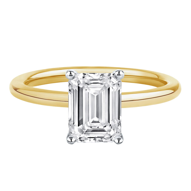 Lab Grown Diamond Emerald-Cut Solitaire Ring in 14K Gold