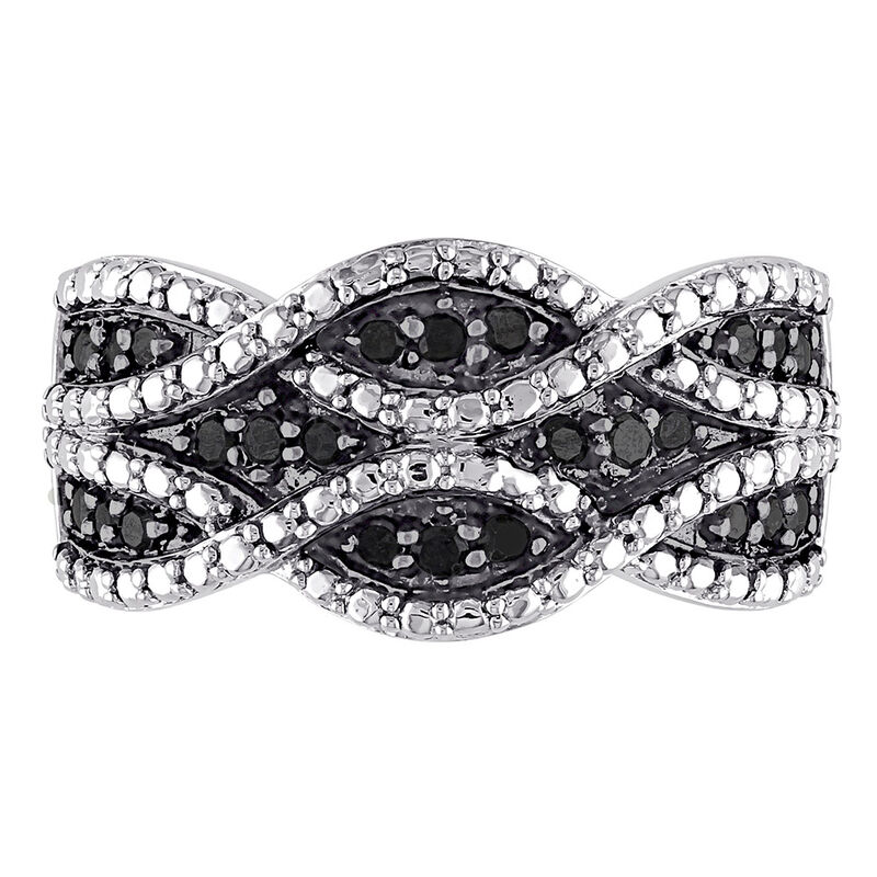 Black Diamond Woven Ring in Sterling Silver &#40;1/4 ct. tw.&#41;