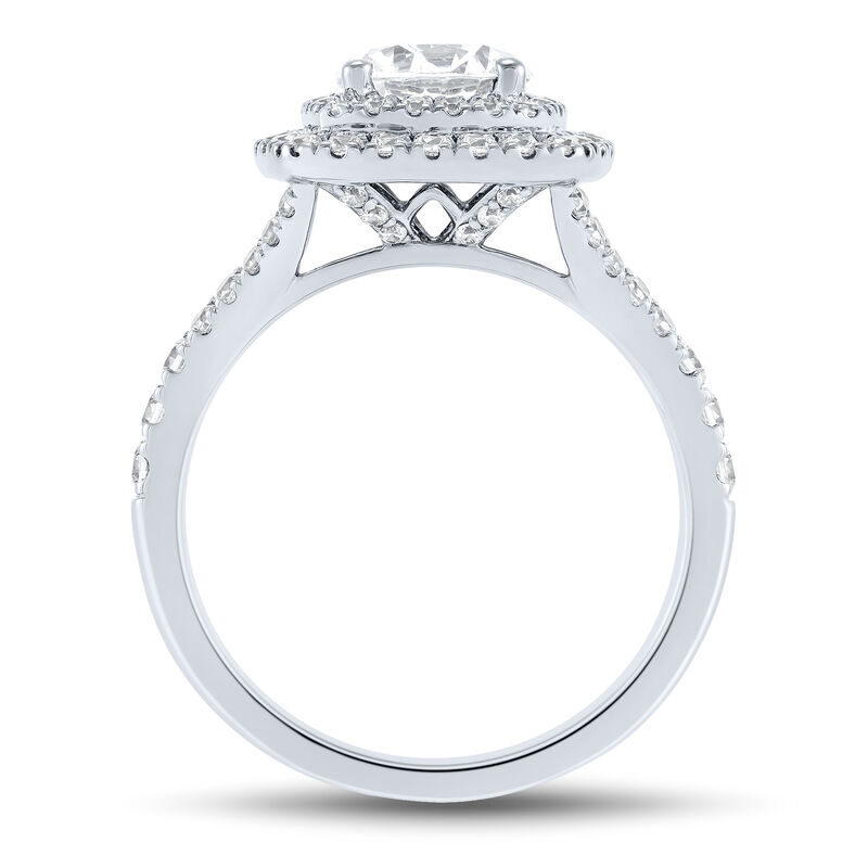 Lab Grown Diamond Double Halo Engagement Ring in 14K White Gold &#40;2 ct. tw.&#41;