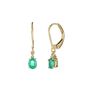 Emerald &amp; Diamond Earrings in 10K Yellow Gold