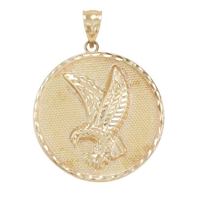 Polished Eagle Medallion in 14K Yellow Gold