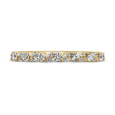 Diamond Stacking Ring with Zigzag Setting in 10K Yellow Gold (1/4 ct. tw.)