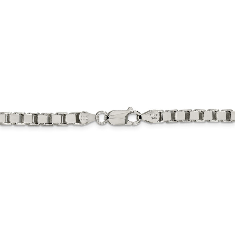 Men&rsquo;s Box Chain in Sterling Silver, 4.5mm, 24&rdquo;