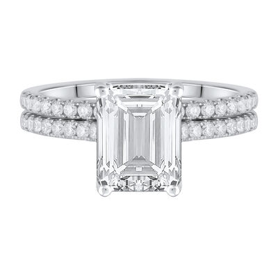 Lab Grown Diamond Emerald-Cut Wedding Set in 14K Gold (3 ½ ct. tw.)