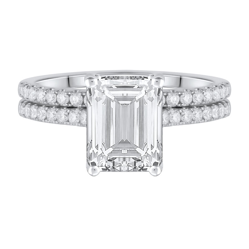 Lab Grown Diamond Emerald-Cut Wedding Set in 14K Gold &#40;3 &frac12; ct. tw.&#41;