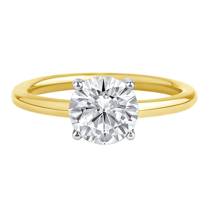 Lab Grown Diamond Solitaire Round Engagement Ring in 14k Gold