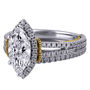 Amara Lab Grown Diamond Marquise-Shaped Halo Bridal Set in 14K White &amp; Yellow Gold &#40;2 1/5 ct. tw.&#41;