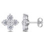 Moissanite Stud Earrings with Clover-Shaped Clusters in Sterling Silver &#40;3 1/4 ct. tw.&#41;